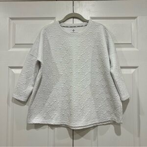 TUCKERNUCK TNUCK SPORT White Quilted Paisley Ally Swing Sweatshirt Womens XS/S